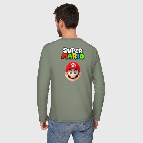 Мужской лонгслив хлопок Mario head, цвет авокадо - фото 4