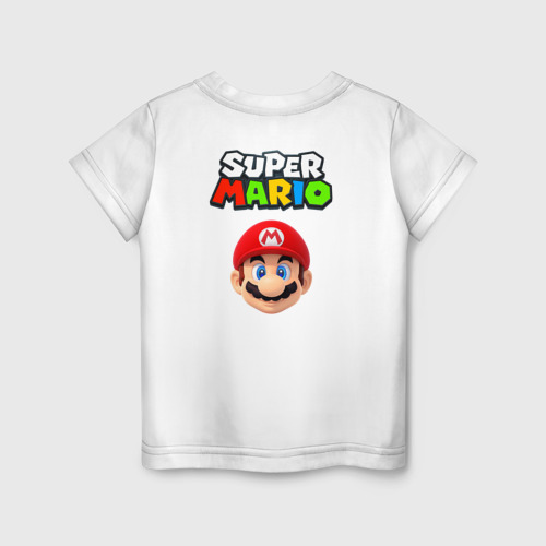 Детская футболка хлопок Mario head, цвет белый - фото 2