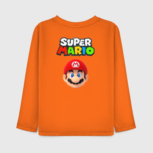 Детский лонгслив хлопок Mario head, цвет оранжевый - фото 2