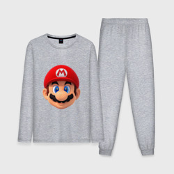 Мужская пижама с лонгсливом хлопок Mario head