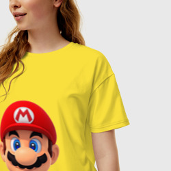 Женская футболка хлопок Oversize Mario head - фото 2