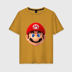 Женская футболка хлопок Oversize Mario head