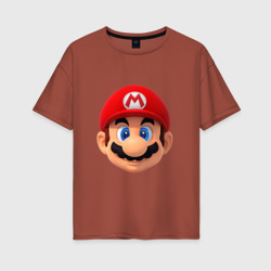 Женская футболка хлопок Oversize Mario head