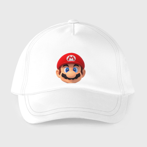 Детская бейсболка Mario head, цвет белый - фото 2