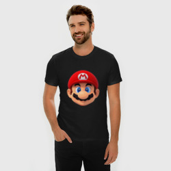 Мужская футболка хлопок Slim Mario head - фото 2