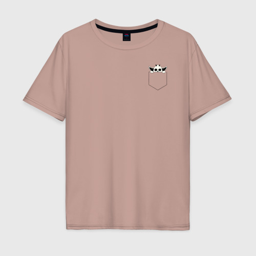Мужская футболка хлопок Oversize Trench, цвет пыльно-розовый