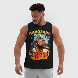 Мужская спортивная майка 3D Пивозавр надпись на спине - фото 2