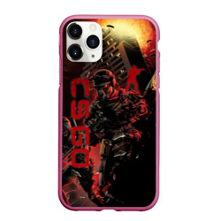 Чехол для iPhone 11 Pro Max матовый CS GO special operation red alert skin КС Го красный код