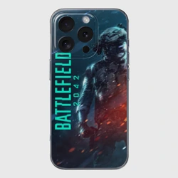Чехол для iPhone 16 Pro Max силиконовый с защитой камеры Battlefield 2042 soldier wars