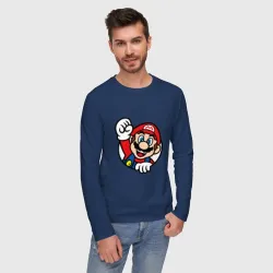 Мужской лонгслив хлопок Mario - face - фото 3