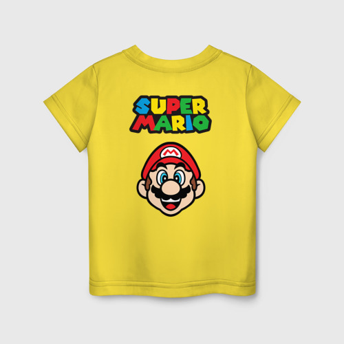 Детская футболка хлопок Mario - face, цвет желтый - фото 2