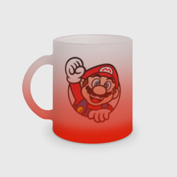 Кружка матовая стеклянная Mario - face