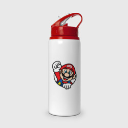 Бутылка для воды с трубочкой Mario - face