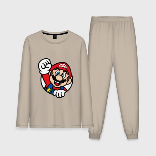 Мужская пижама с лонгсливом хлопок Mario - face