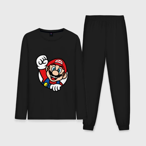 Мужская пижама с лонгсливом хлопок Mario - face