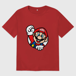 Женская футболка хлопок Oversize Mario - face