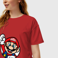 Женская футболка хлопок Oversize Mario - face - фото 2