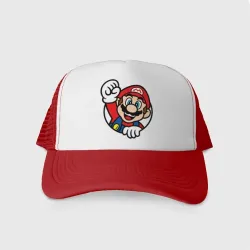 Кепка тракер с сеткой Mario - face