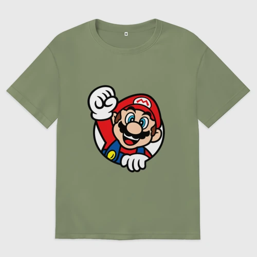 Мужская футболка хлопок Oversize Mario - face