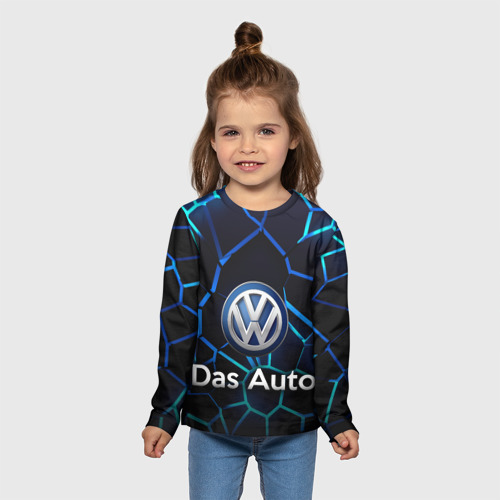 Детский лонгслив 3D Volkswagen слоган Das Auto, цвет 3D печать - фото 5