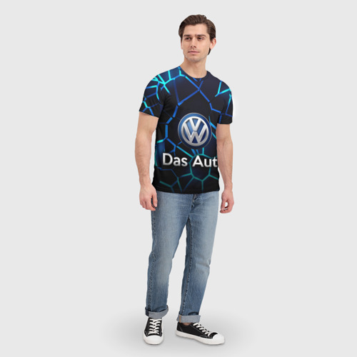 Мужская футболка 3D Volkswagen слоган Das Auto, цвет 3D печать - фото 5