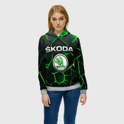 Женская толстовка 3D Skoda 3D плиты с подсветкой - фото 2