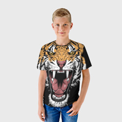 Детская футболка 3D Оскал амурского тигра - фото 2