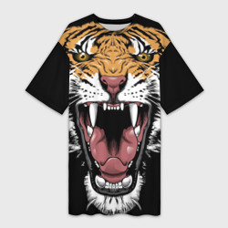 Платье-футболка 3D Оскал амурского тигра