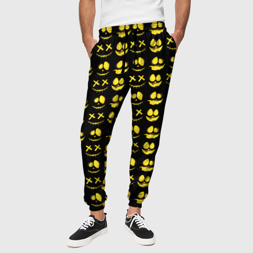 Мужские брюки 3D Прикольные смайлы  - Halloween - Awesom and kill face, цвет 3D печать - фото 4