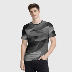 Мужская футболка 3D Gray abstraction серая абстракция - фото 2