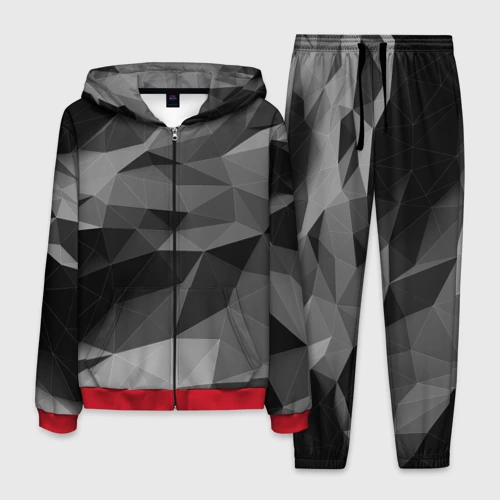 Мужской костюм 3D Gray abstraction серая абстракция