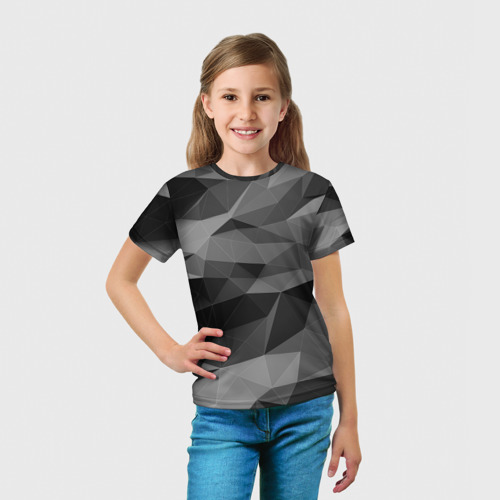 Детская футболка 3D Gray abstraction серая абстракция, цвет 3D печать - фото 5