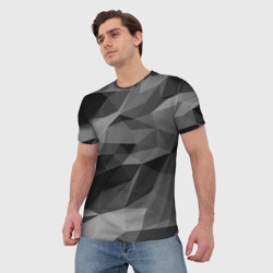 Мужская футболка 3D Gray abstraction серая абстракция - фото 2