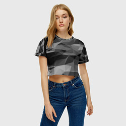 Женская футболка Crop-top 3D Gray abstraction серая абстракция - фото 2