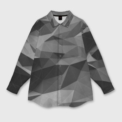 Мужская рубашка oversize 3D Gray abstraction серая абстракция