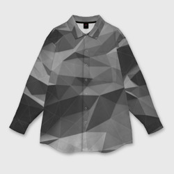 Женская рубашка oversize 3D Gray abstraction серая абстракция