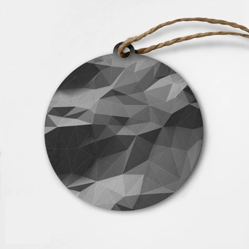 Деревянная игрушка круг Gray abstraction серая абстракция