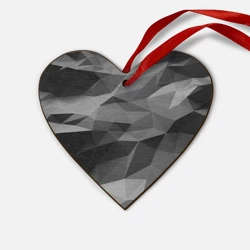 Деревянная игрушка Сердце Gray abstraction серая абстракция