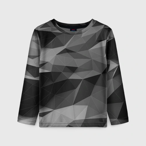 Детский лонгслив 3D Gray abstraction серая абстракция