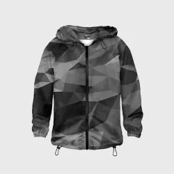 Детская ветровка 3D Gray abstraction серая абстракция