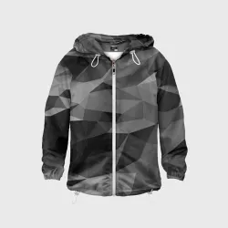 Детская ветровка 3D Gray abstraction серая абстракция