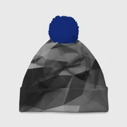 Шапка 3D c помпоном Gray abstraction серая абстракция