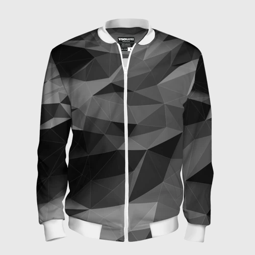 Мужской бомбер 3D Gray abstraction серая абстракция