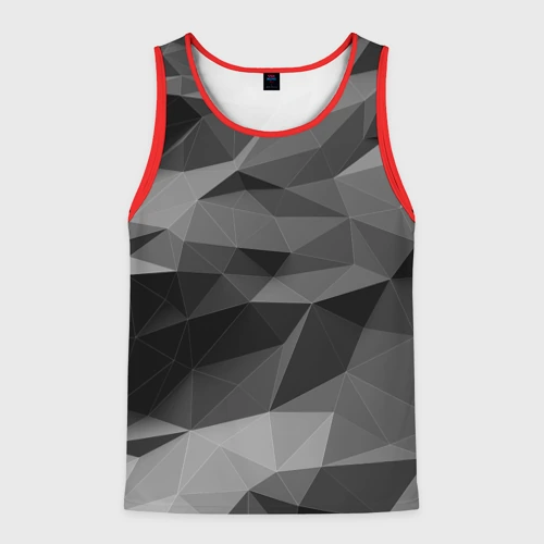 Мужская майка 3D Gray abstraction серая абстракция
