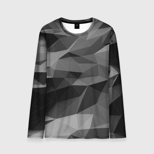 Мужской лонгслив 3D Gray abstraction серая абстракция