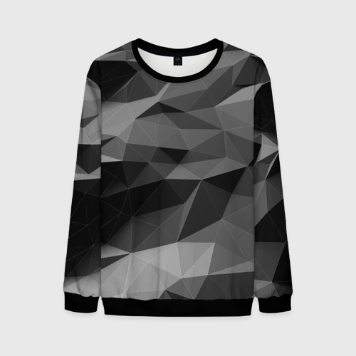 Мужской свитшот 3D Gray abstraction серая абстракция