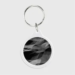 Брелок круглый Gray abstraction серая абстракция