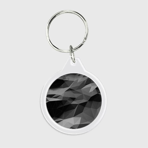 Брелок круглый Gray abstraction серая абстракция