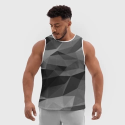Мужская спортивная майка 3D Gray abstraction серая абстракция - фото 2