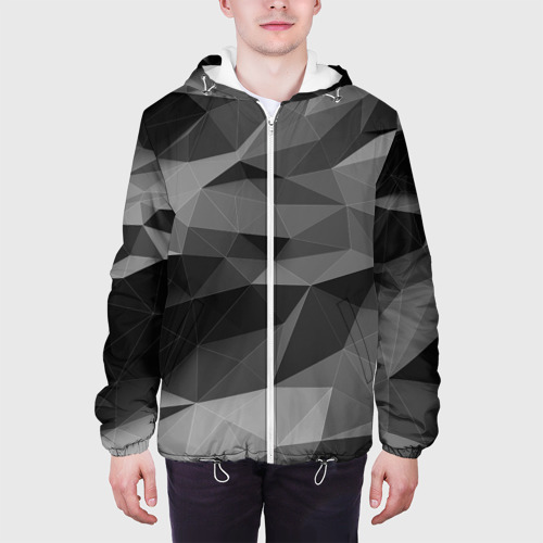 Мужская куртка 3D Gray abstraction серая абстракция, цвет 3D печать - фото 4